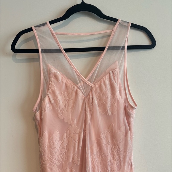 Spirit of Grace Pink Velvet Burnout Dress XS Balletcore Sheer Fairycore Mesh - Picture 9 of 12